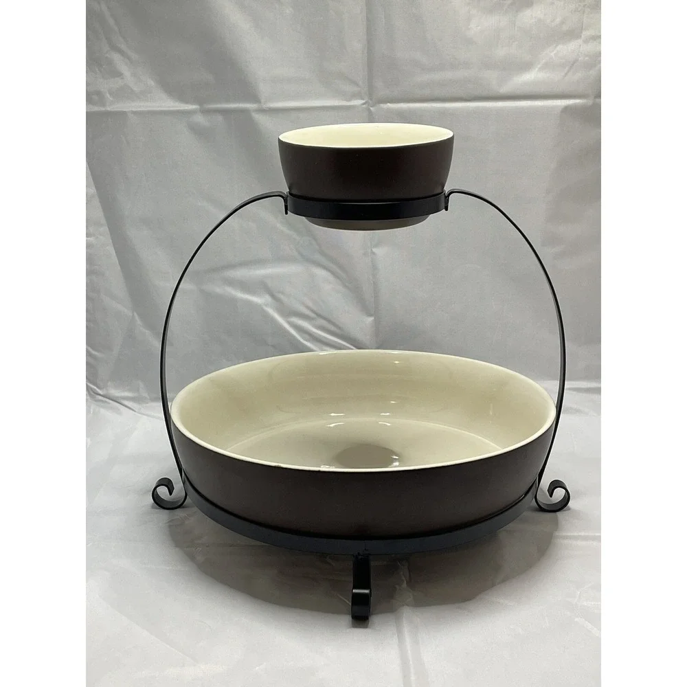Parini 2 Tier Chip And Dip Serving Set With‎ Rack